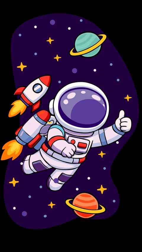 Astronaut Flying Through Space with Rocket Pack 库存影片 331793000