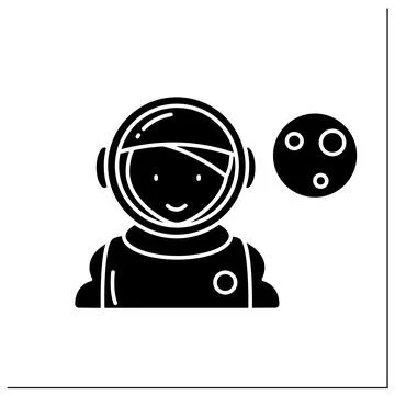 Astronaut glyph icon Stock Illustration