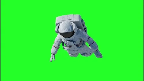 An astronaut on a green background Stock Footage