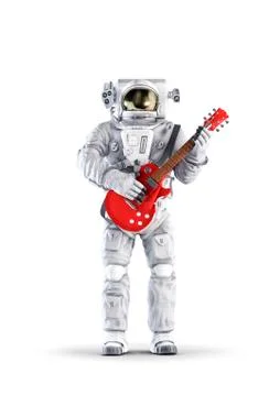 Astronaut with guitar 스톡 일러스트