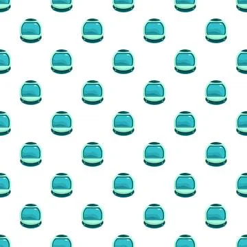 Astronaut helmet cartoon seamless pattern repeating background Stock Illustration