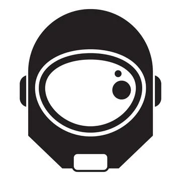 Astronaut helmet exploring space, black and white icon depicting space travel Stock Illustration