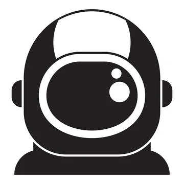 Astronaut helmet exploring space, black and white icon symbolizing cosmic t.. Stock Illustration