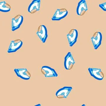 Astronaut helmet hat cap isometric icon seamless pattern イラスト素材