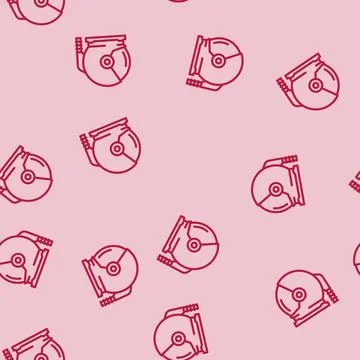 Astronaut helmet hat cap line vector seamless pattern Stock Illustration
