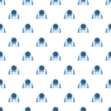 Astronaut helmet head seamless pattern on white background Stock Illustration