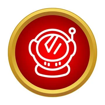 Astronaut helmet icon symbolizing space exploration technology Stock Illustration