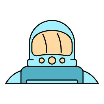 Astronaut helmet icon symbolizing space exploration technology Stock Illustration