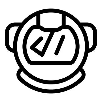 Astronaut helmet showing programming brackets reflecting in visor 스톡 일러스트