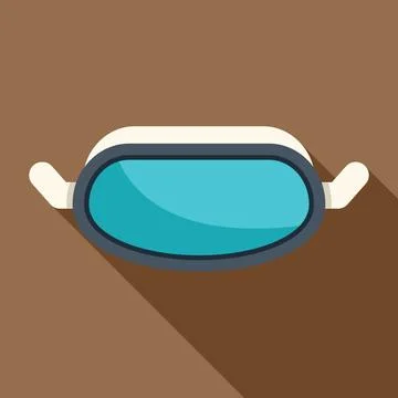 Astronaut helmet visor reflecting distant planet surface in flat design style Stock Illustration