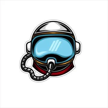 Astronaut helmets isolated design vector Illustrazione stock