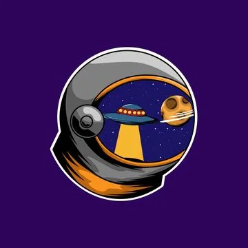 Astronaut helmets isolated design vector Illustrazione stock
