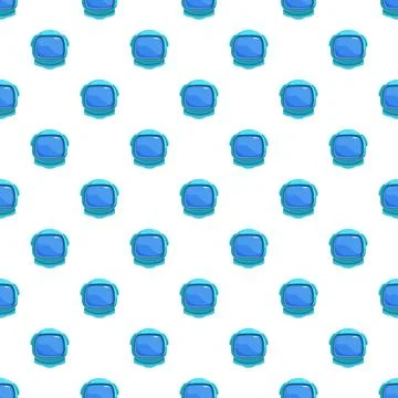 Astronaut helmets seamless pattern for space exploration background Stock Illustration