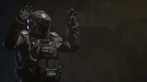 Astronaut hero scared of falling hostage... | Stock Video | Pond5