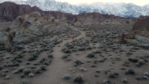 Astronaut Hikes Unknown Landscape Stock Footage 270398264