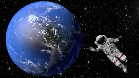 The astronaut hits planet Earth. Elements Of This Video Furnished By Nasa. 3D 動画素材 118466286