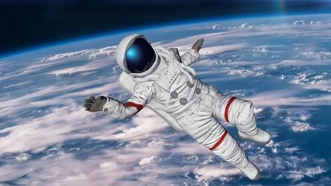 The astronaut hits planet Earth. Elements Of This Video Furnished By Nasa. 3D 動画素材 118666995