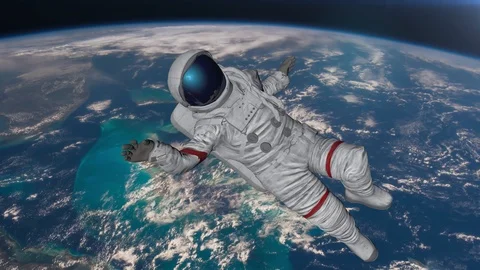 The astronaut hits planet Earth. Elements Of This Video Furnished By Nasa. 3D re Stock Footage 118698536