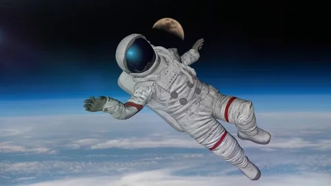 The astronaut hits planet Earth. Elements Of This Video Furnished By Nasa. 3D re 動画素材 118852140