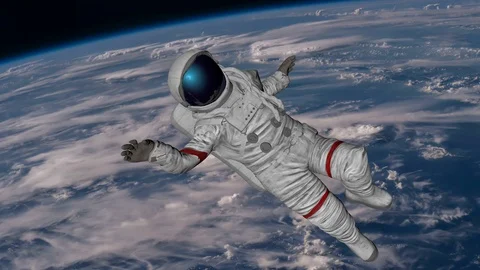 The astronaut hits planet Earth. Elements Of This Video Furnished By Nasa. 3D re 動画素材 120134919