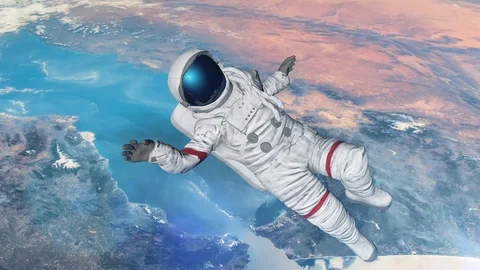 The astronaut hits planet Earth. Elements Of This Video Furnished By Nasa. 3D re 動画素材 120303614