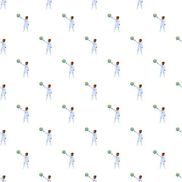 Astronaut holding earth globe repeating pattern 스톡 일러스트