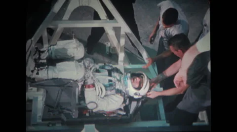 Astronaut in horizontal couch Stock Footage 37597092