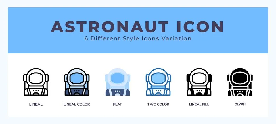 Astronaut icon set. Design elements for logo Illustrazione stock