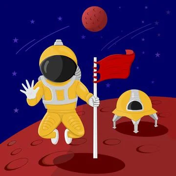 Astronaut Ilustration Vector Stock Illustration