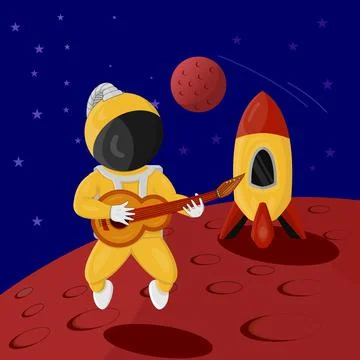 Astronaut Ilustration Vector Stock Illustration