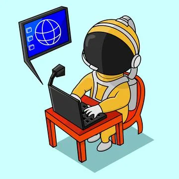 Astronaut Ilustration Vector Stock Illustration