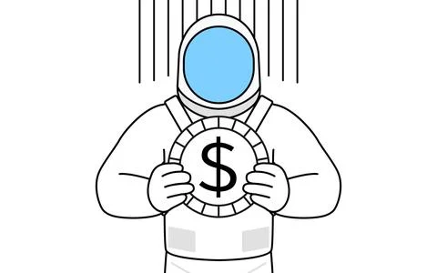 Astronaut an image of exchange loss or dollar depreciation Stock Illustration