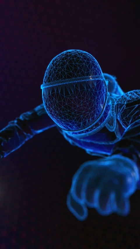 Astronaut in the interior of a spaceship. Seamless vertical video neon retro 스톡 동영상 307916953