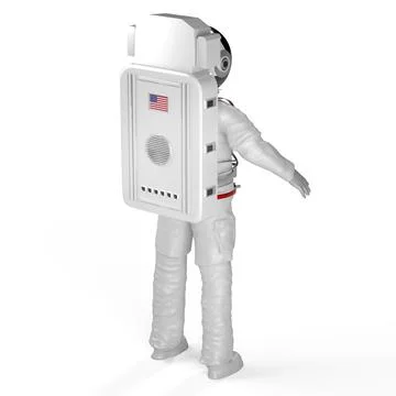 Astronaut isolated on white background - 3D illustration Illustrazione stock