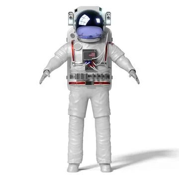 Astronaut isolated on white background - 3D illustration Illustrazione stock