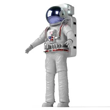Astronaut isolated on white background - 3D illustration イラスト素材