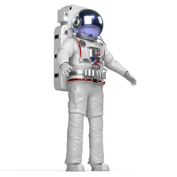 Astronaut isolated on white background - 3D illustration Illustrazione stock
