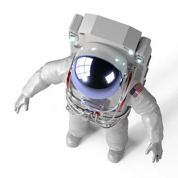 Astronaut isolated on white background - 3D illustration Illustrazione stock