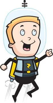 Astronaut jet pack Stock Illustration