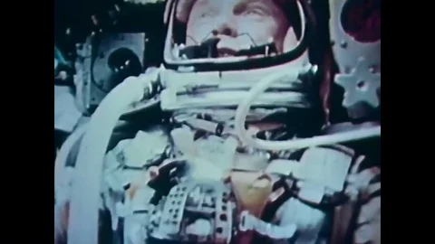Astronaut John Glenn splashes down in the Friendship 7 spacecraft, the USS Noa Stock Footage 88552630