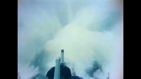 Astronaut John Glenn splashes down in the Friendship 7 spacecraft, the USS Noa Stock Footage 88552647