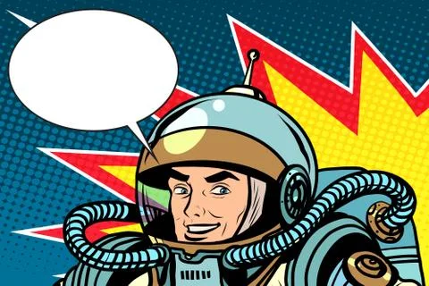 Astronaut joyful energetic Stock Illustration
