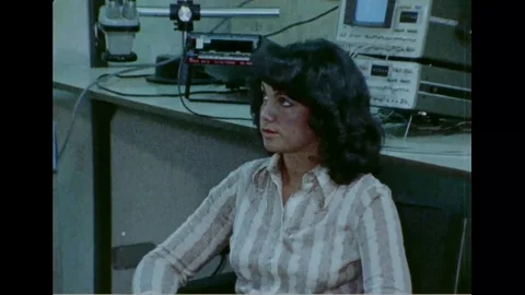 Astronaut Judith Resnik interact with expertise at Xerox Corporation - 1978 Stock Footage 104334514