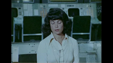 Astronaut Judith Resnik talks about her experience during training - 1978 Video stock 104334512