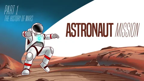 Astronaut Jump on Mars 2D Animation Stock Footage 295777814