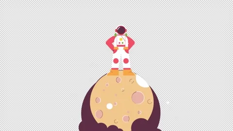 Astronaut lands on a planet. Stock Footage 321518108