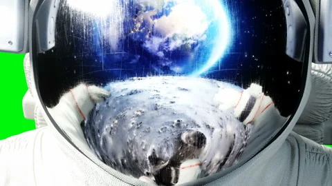 Astronaut levitation in space. Green screen. Realistic 4k animation. Stock Footage 88719953