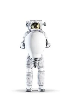 Astronaut light bulb creativity concept Stock-Illustration