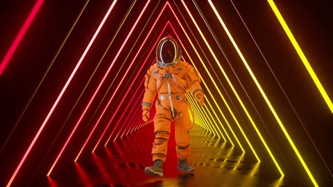 An Astronaut In A Lighted Tunnel Vídeos de archivo 270832066