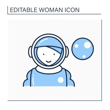 Astronaut line icon Stock Illustration